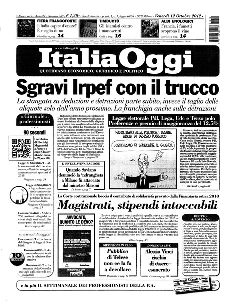 Italia oggi : quotidiano di economia finanza e politica